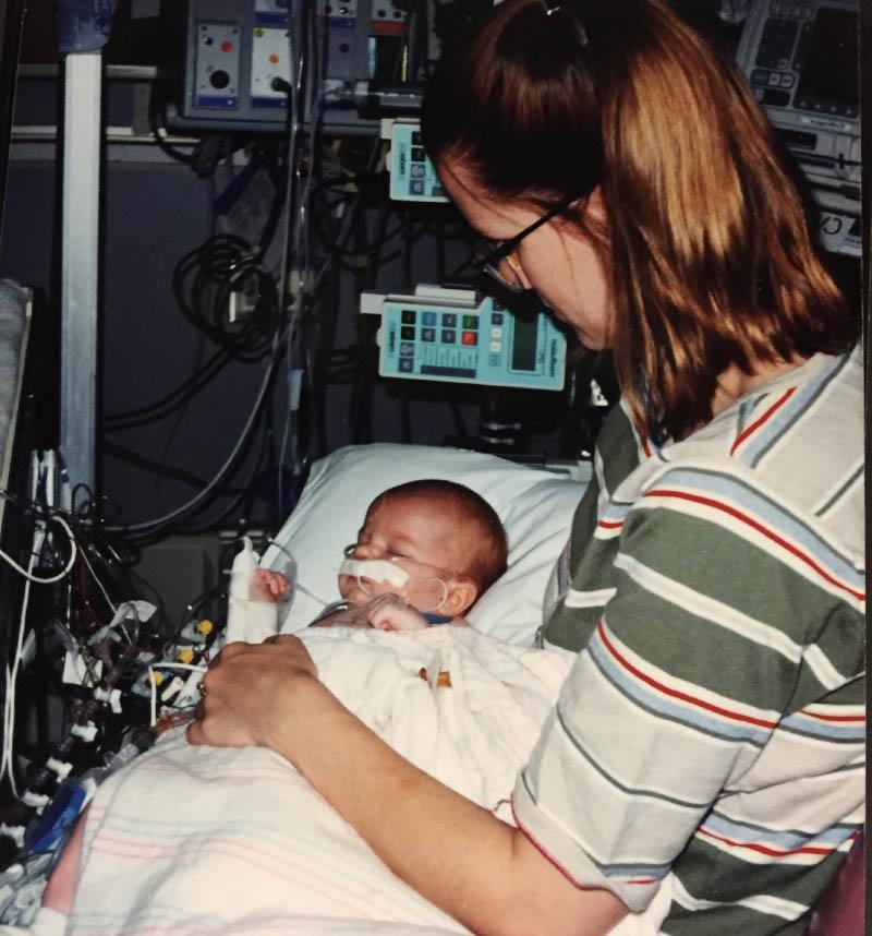 Katherine Herrmann in the hospital as an infant with her mom, Cara Haley. (Photo courtesy of Katherine Herrmann)